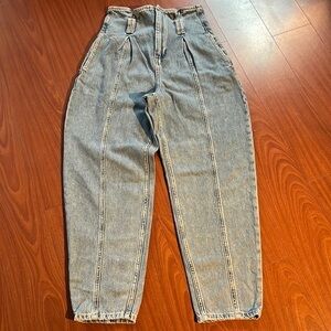 Zara size‎ 2 high waist barrel denim jeans